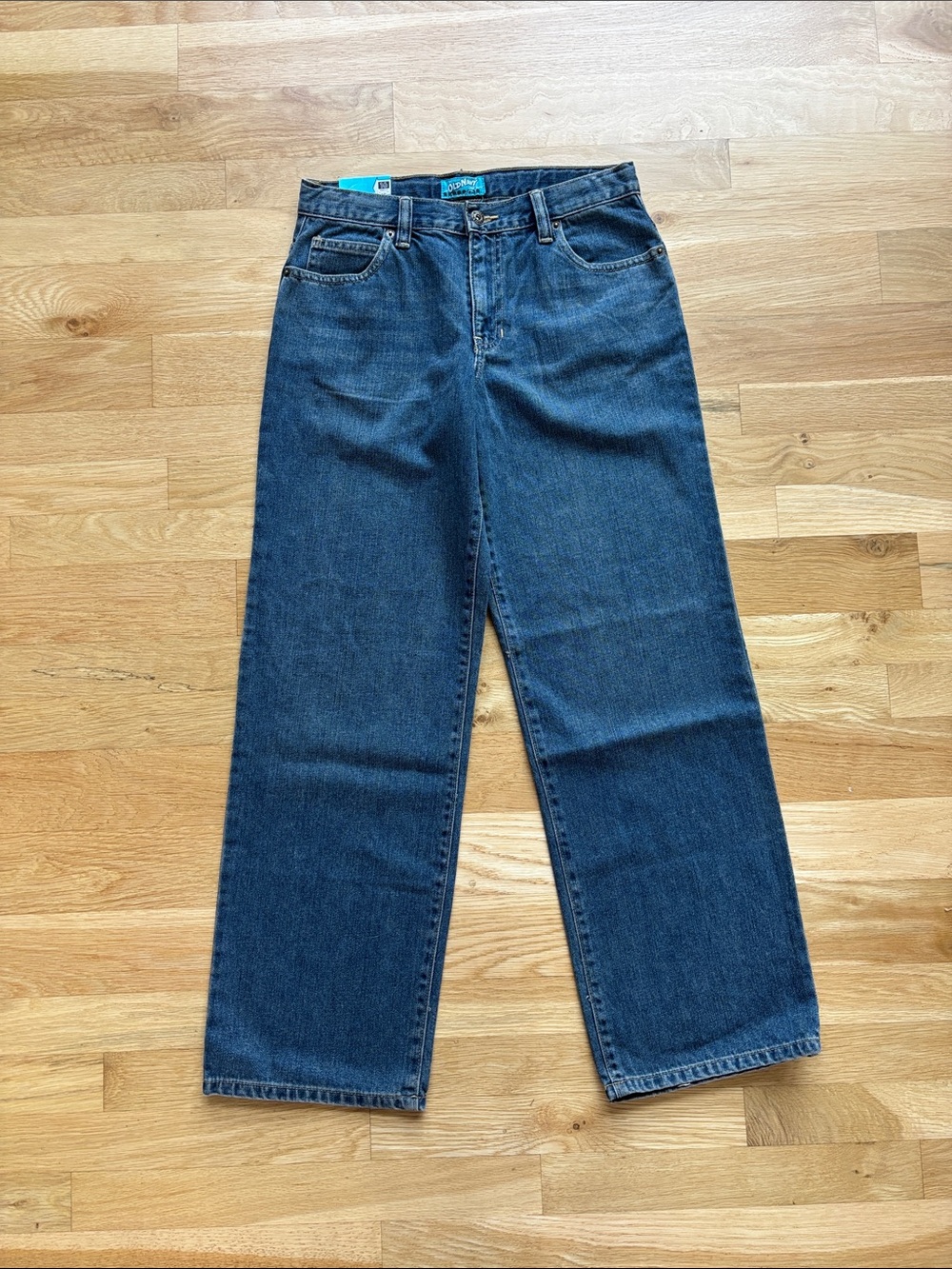 NWT Old Navy Loose Ample Baggy Jeans 16 Regular Youth Adjustable Waist